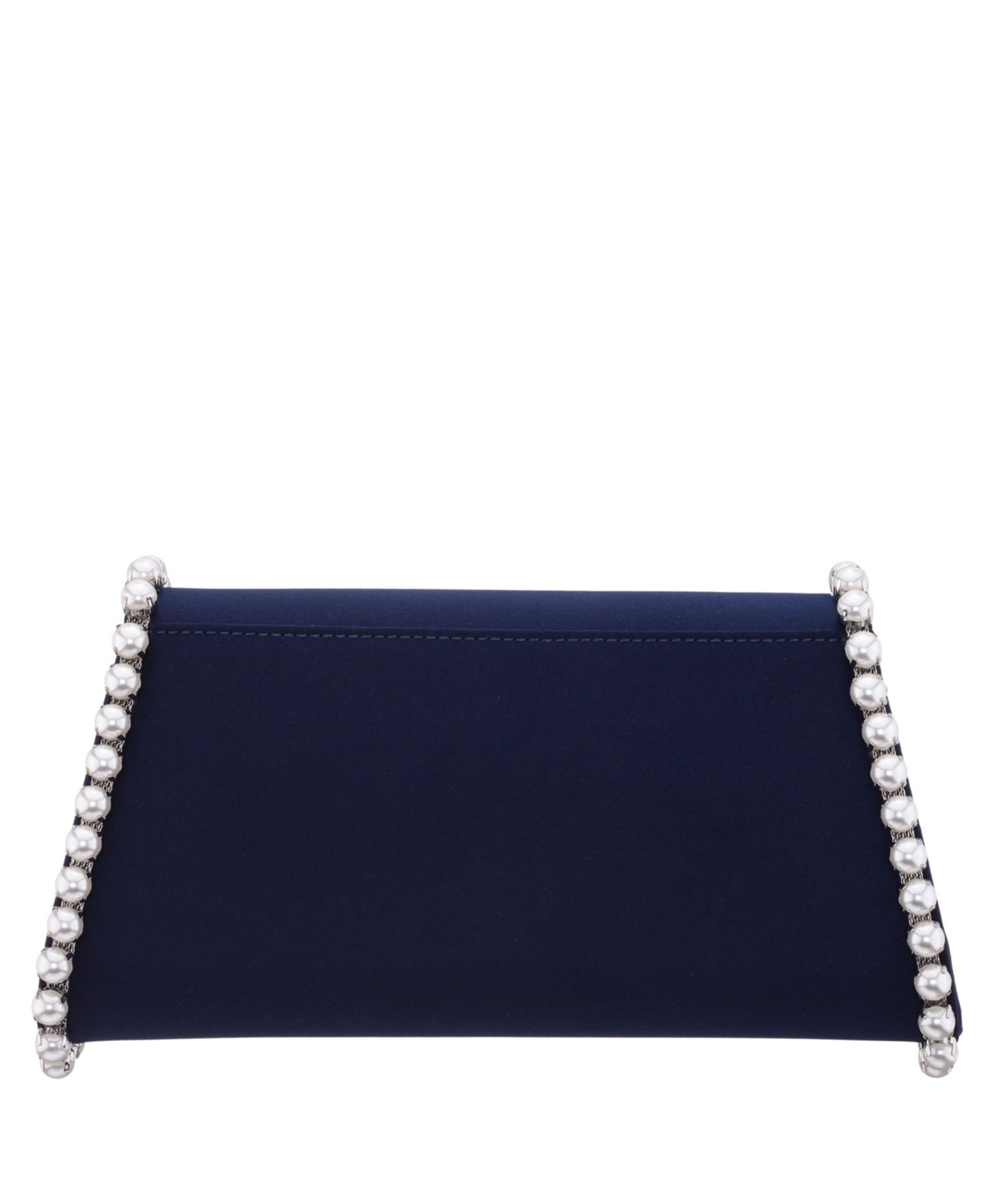 Женская сумка Nina Imitation Pearl Trim Trapezoid Flap, цвет: Тёмно-синий — фото 2