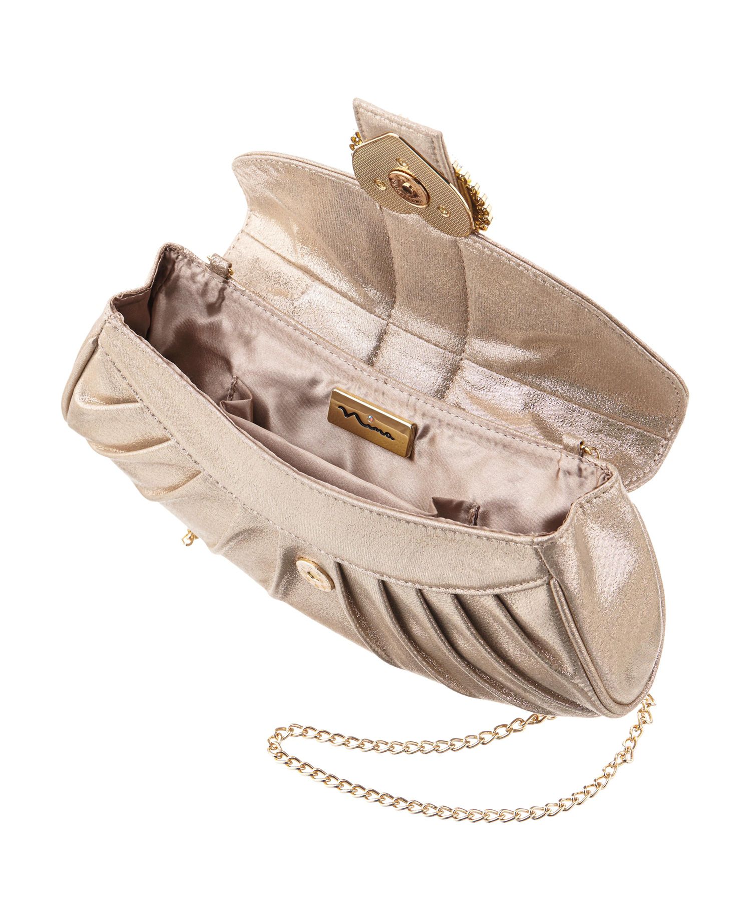 Crystal Heart Adorned Clutch Handbag