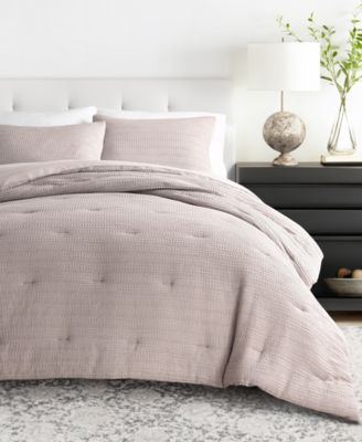 Waffle Textured 3-Piece Comforter Set, King/California King