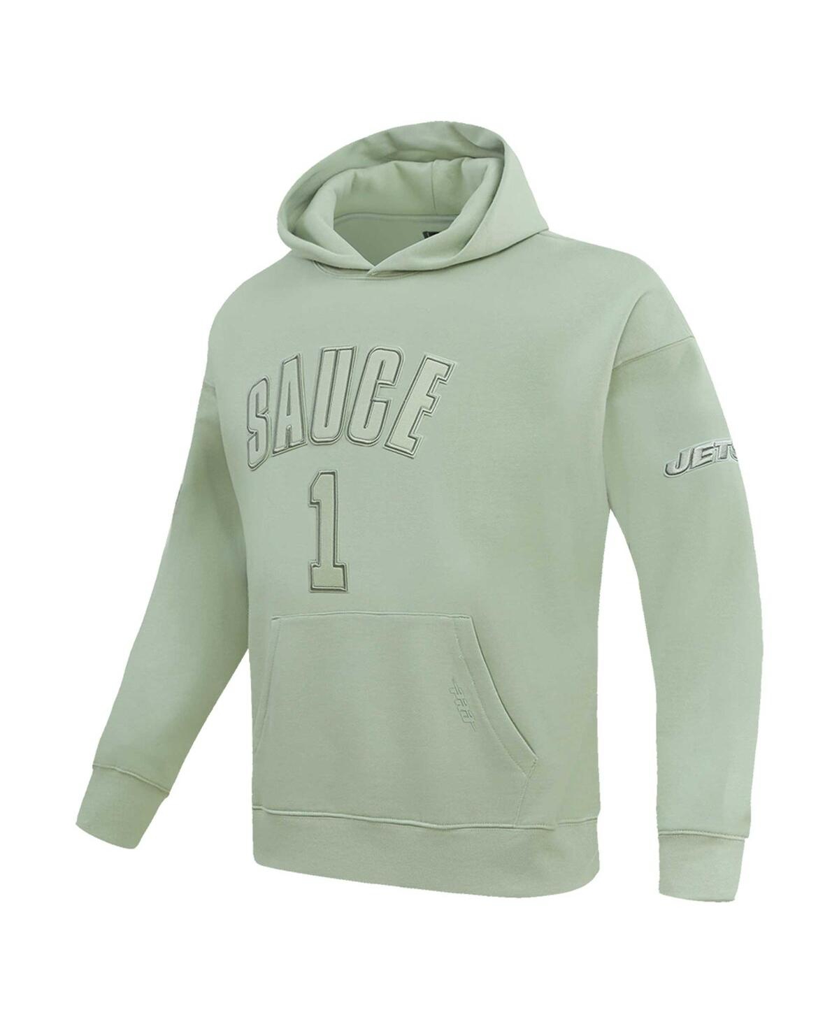 Pro Standard Men's  Ahmad Sauce Gardner Light Green New York Jets Player Name And Number Pullover Hoo In Light Green