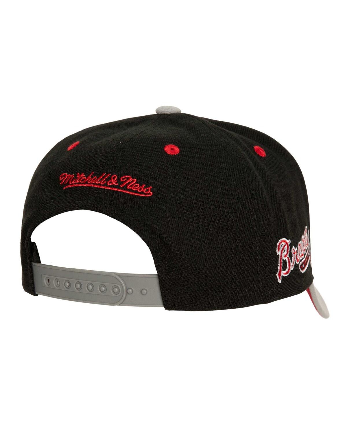 Mitchell & Ness Men's  Black Atlanta Braves Bred Pro Adjustable Hat In Black