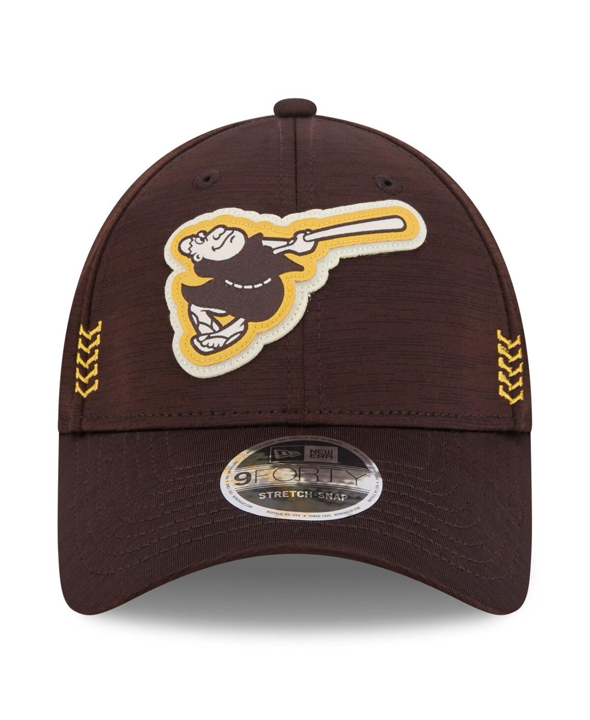 Shop New Era Men's  Brown San Diego Padres 2024 Clubhouse 9forty Adjustable Hat