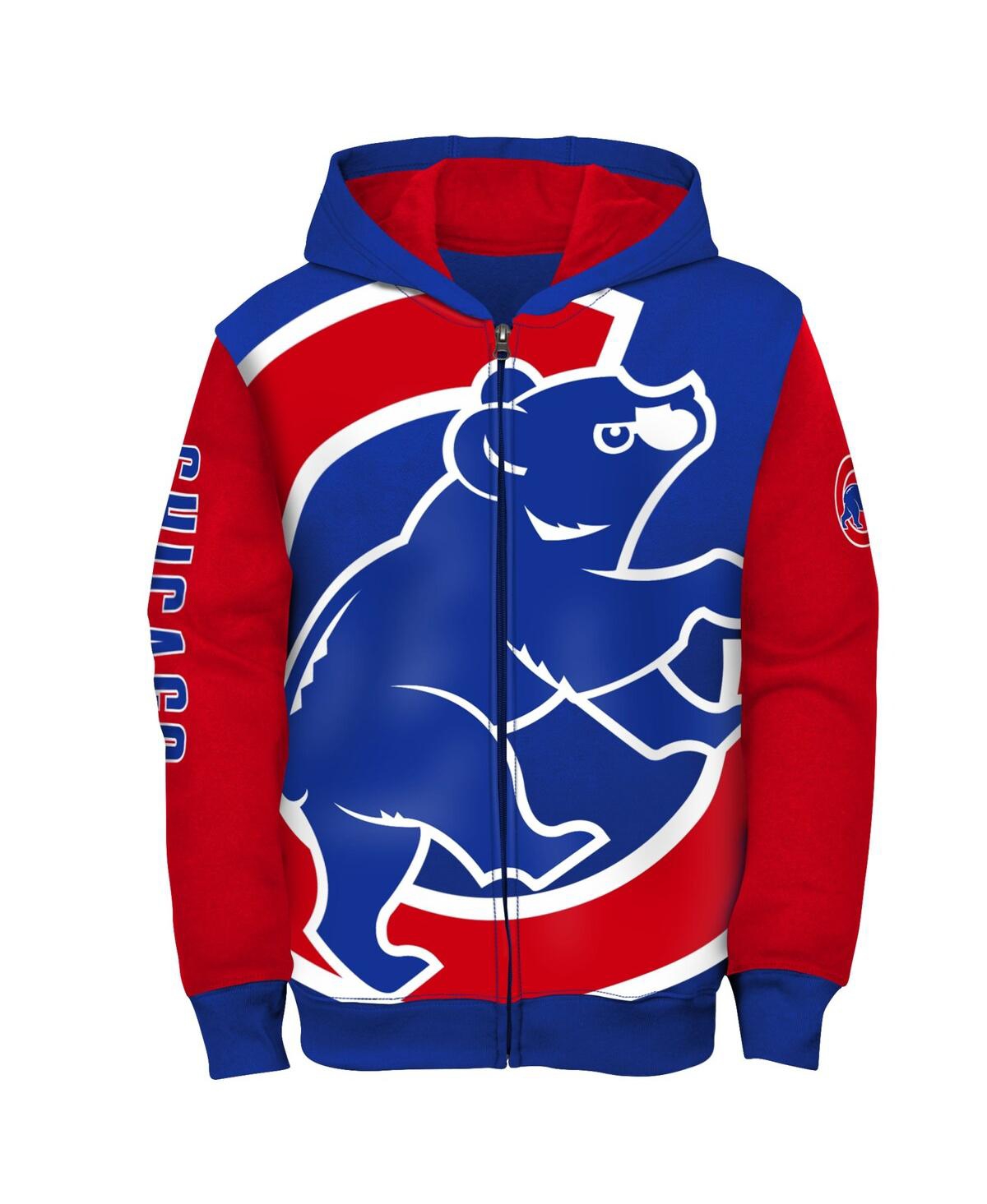 Fanatics Big Boys  Royal, Red Chicago Cubs Postcard Full-zip Hoodie Jacket In Royal,red