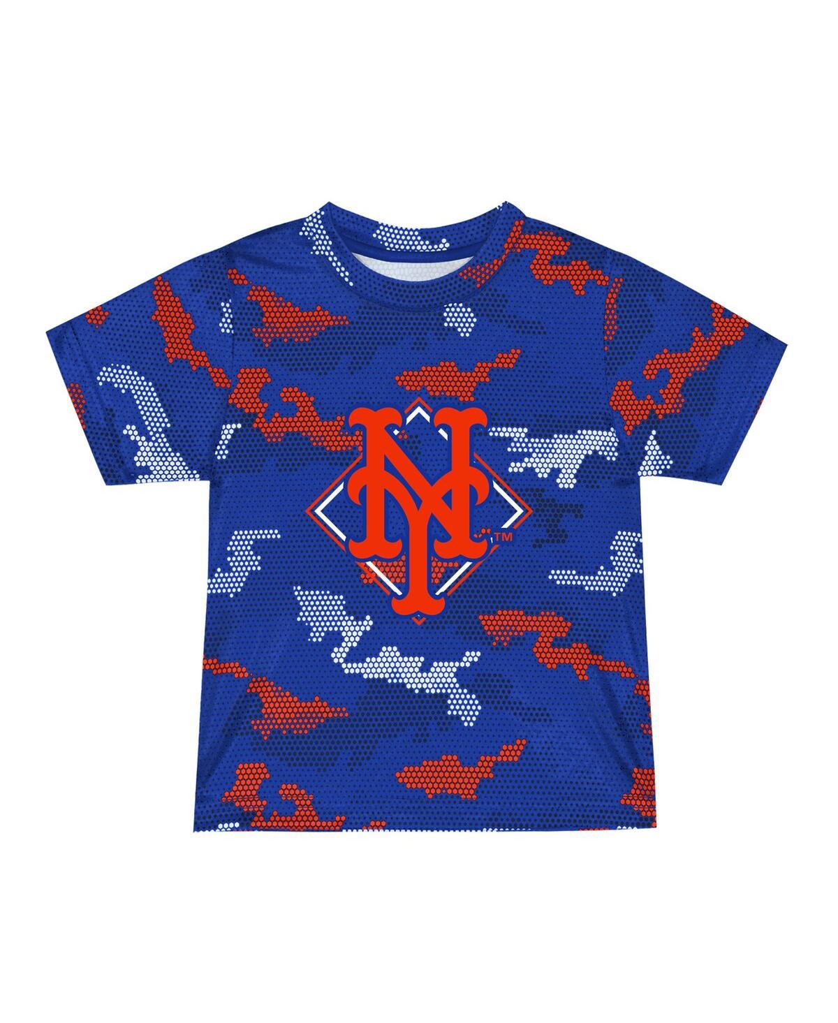 Shop Fanatics Toddler Boys And Girls  Royal New York Mets Field Ball T-shirt And Shorts Set