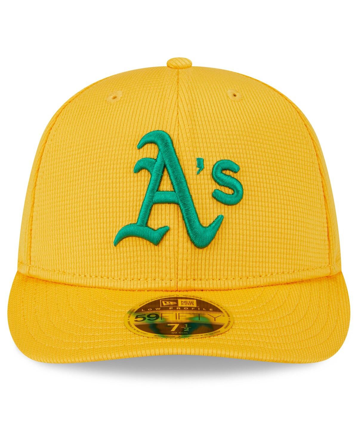 Shop New Era Men's  Gold Oakland Athletics 2024 Spring Training Low Profile 59fifty Fitted Hat