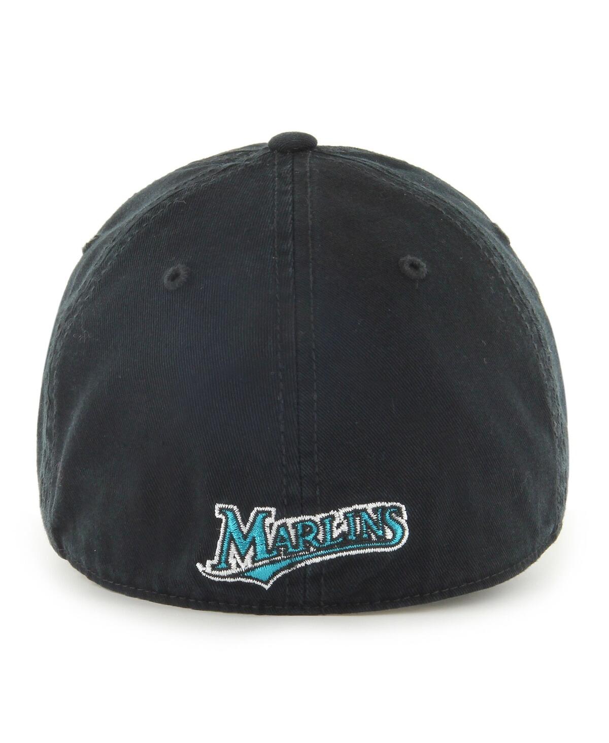 Men's '47 Brand Black Florida Marlins Cooperstown Collection Franchise Fitted Hat