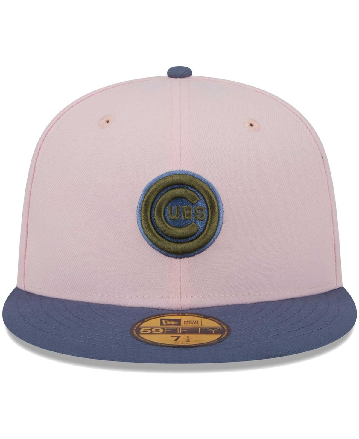 Men's New Era Blue Chicago Cubs Olive Undervisor 59FIFTY Fitted Hat - Blue