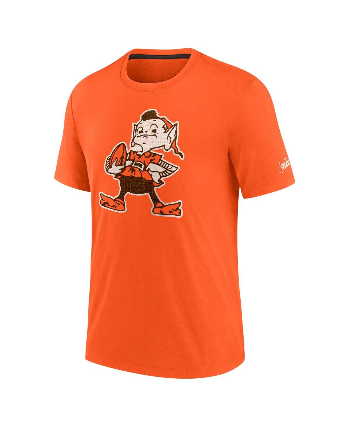 Shop Nike Men's  Orange Distressed Cleveland Browns Brownie The Elf Rewind Playback Logo Tri-blend T-shirt