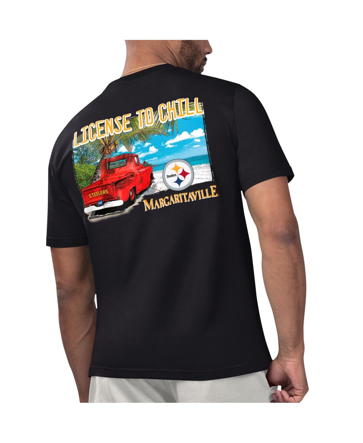 Shop Margaritaville Men's  Black Pittsburgh Steelers Licensed To Chill T-shirt