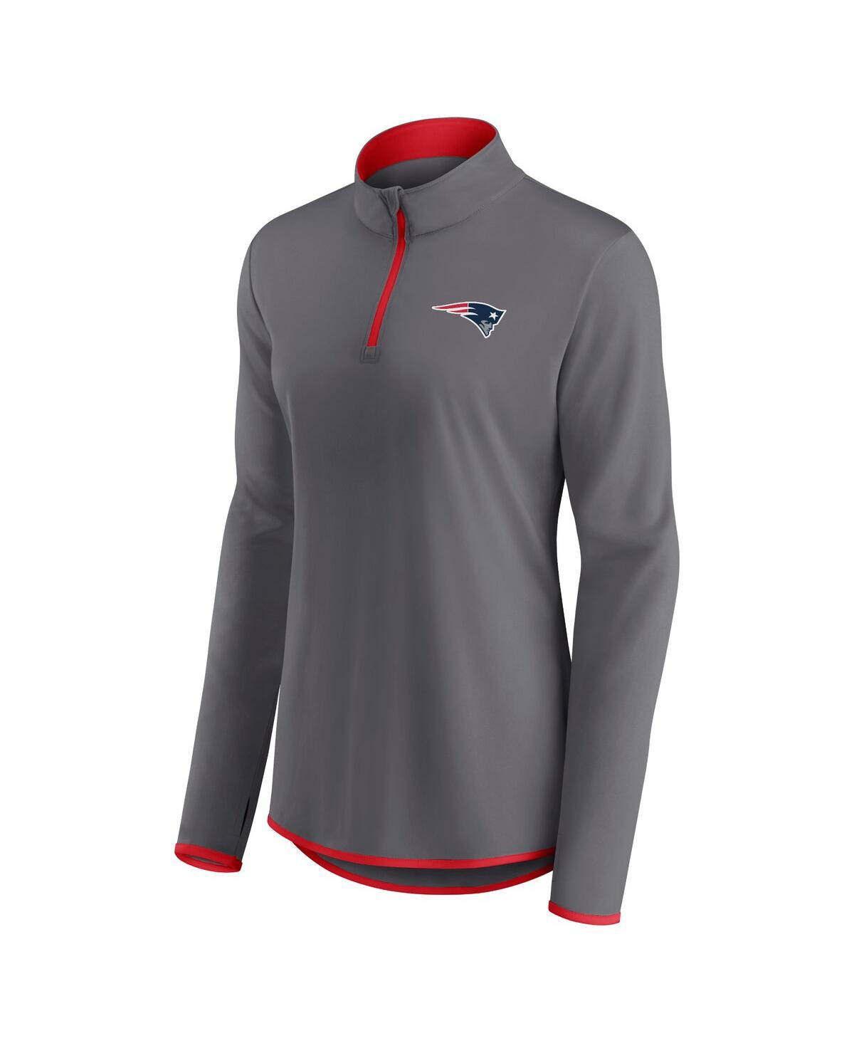Fanatics Branded  Gray New England Patriots Corner Long Sleeve 1/4 Zip Top In Gray