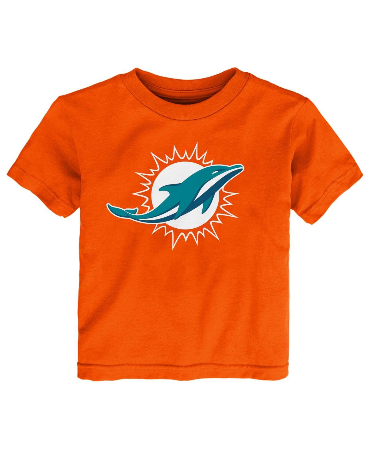 Shop Outerstuff Toddler Boys And Girls Orange Miami Dolphins Primary Logo T-shirt