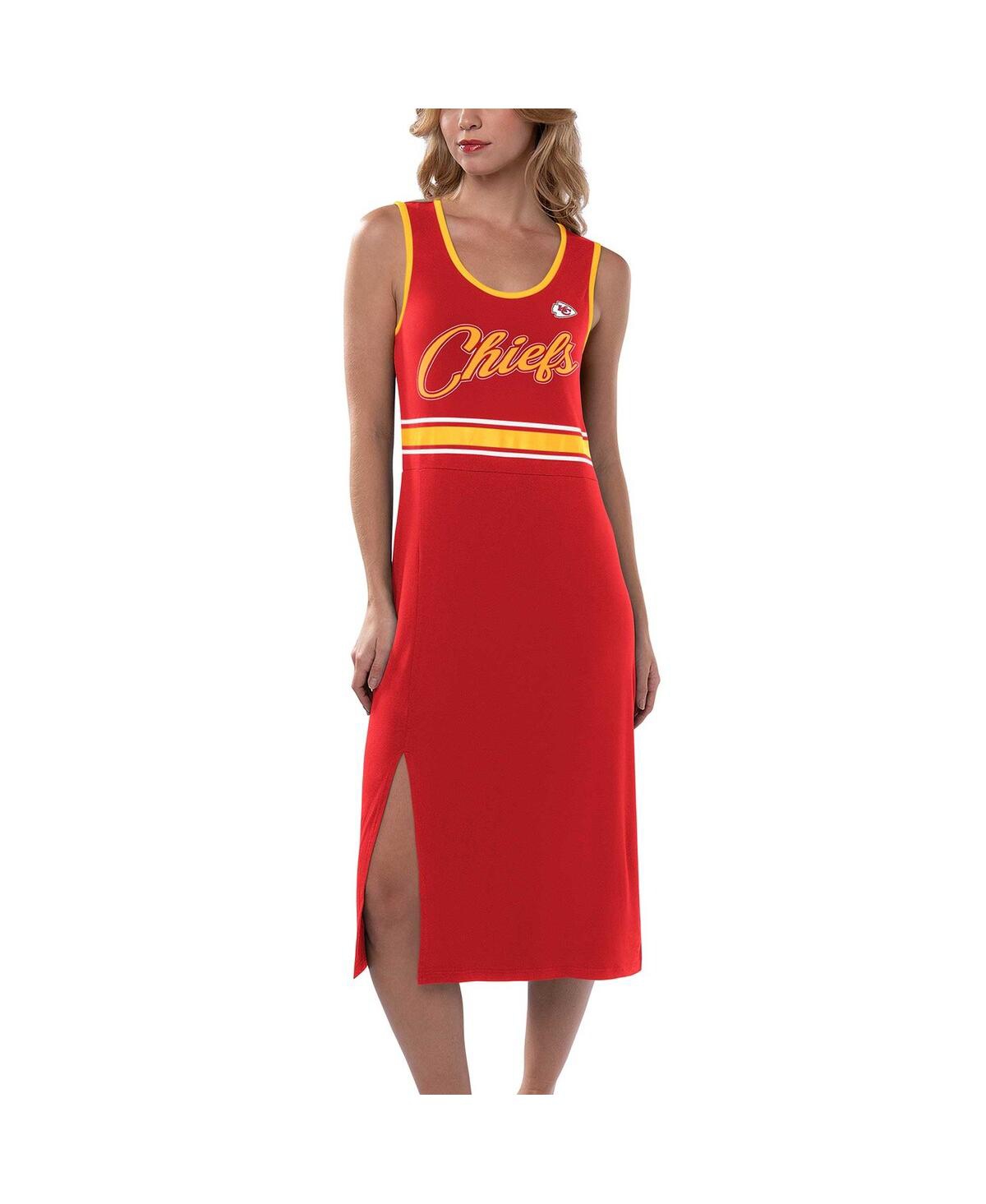 G-III 4HER BY CARL BANKS WOMEN'S G-III 4HER BY CARL BANKS RED KANSAS CITY CHIEFS MAIN FIELD MAXI DRESS