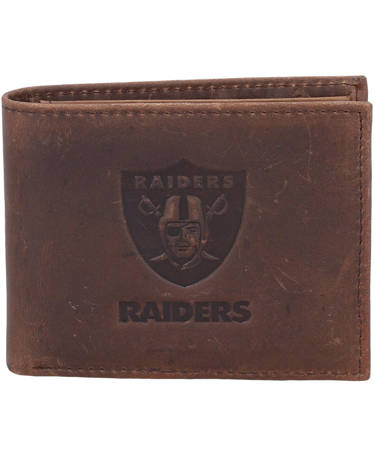 Men's Brown Las Vegas Raiders Bifold Leather Wallet - Brown