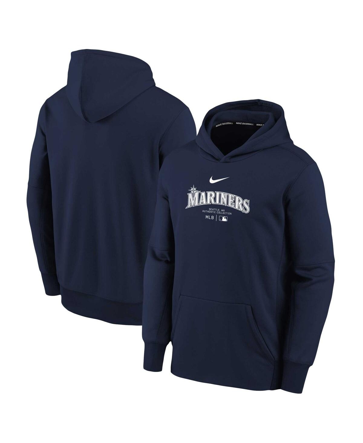 Shop Nike Big Boys  Navy Seattle Mariners Authentic Collection Performance Pullover Hoodie