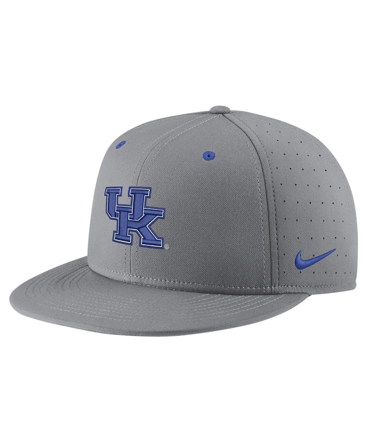 Shop Nike Men's  Gray Kentucky Wildcats Usa Side Patch True Aerobill Performance Fitted Hat