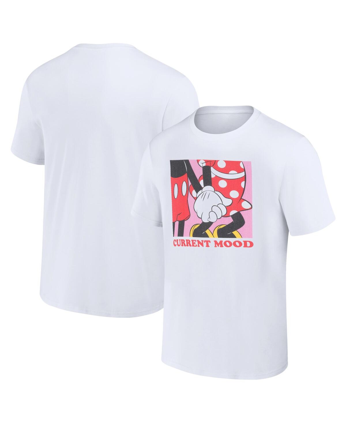 Men's and Women's White Mickey & Friends Current Mood T-shirt - White