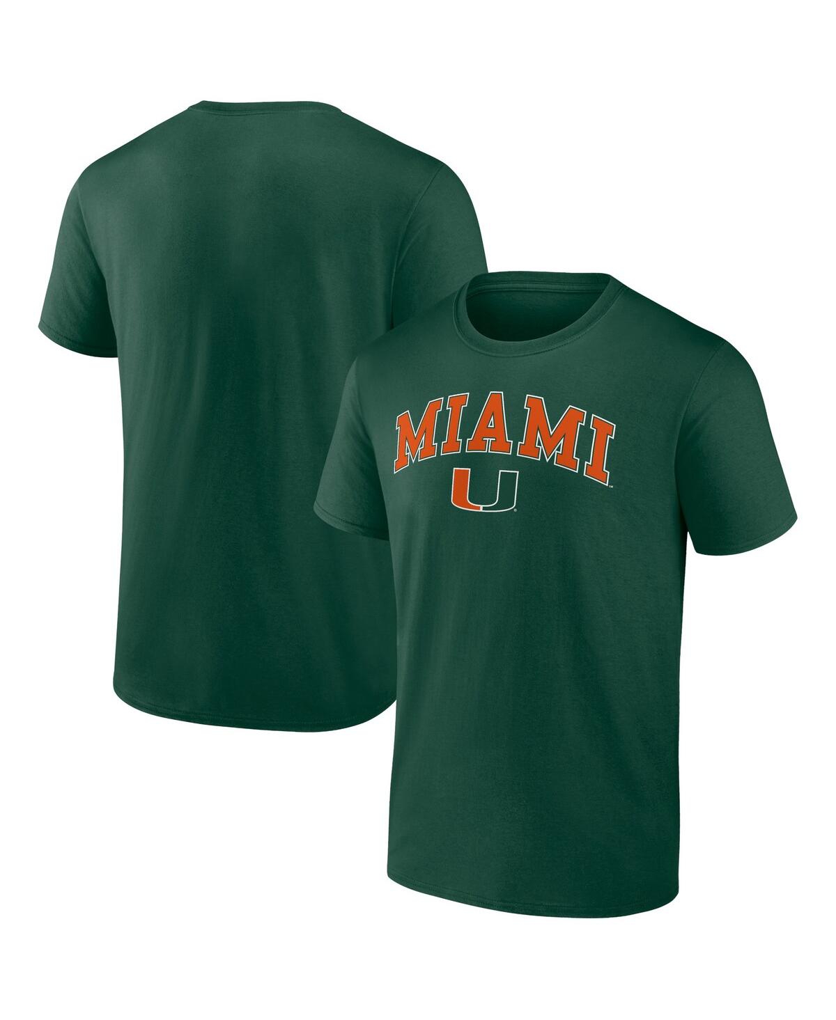 Shop Fanatics Men's  Green Miami Hurricanes Campus T-shirt