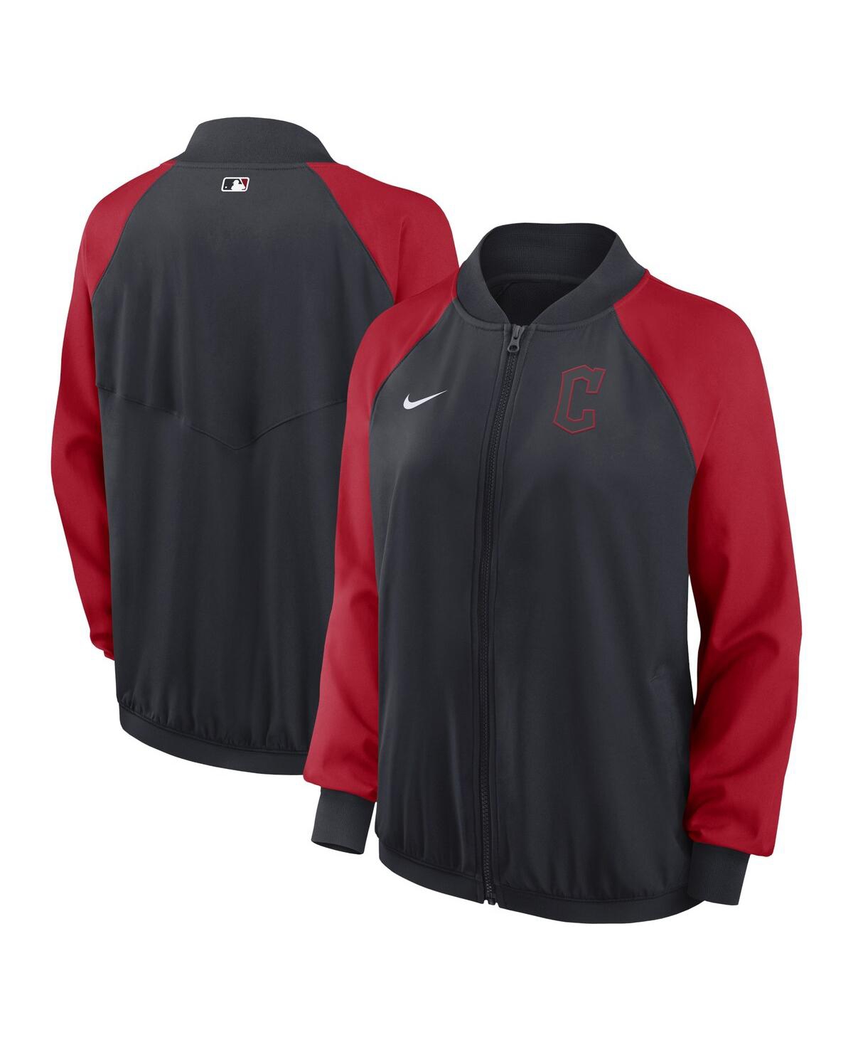 Shop Nike Women's  Navy Cleveland Guardians Authentic Collection Team Raglan Performance Full-zip Jacket