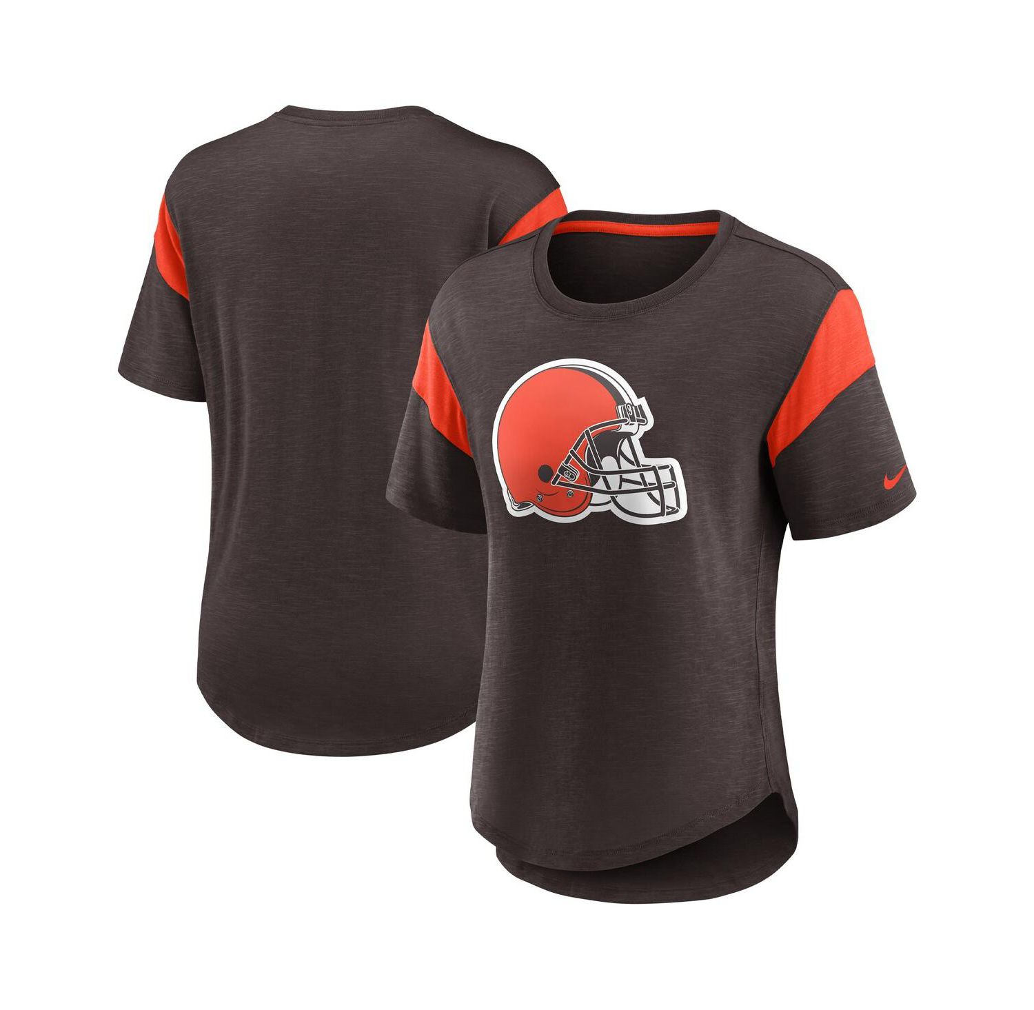 Women's Brown Cleveland Browns Primary Logo Fashion Top