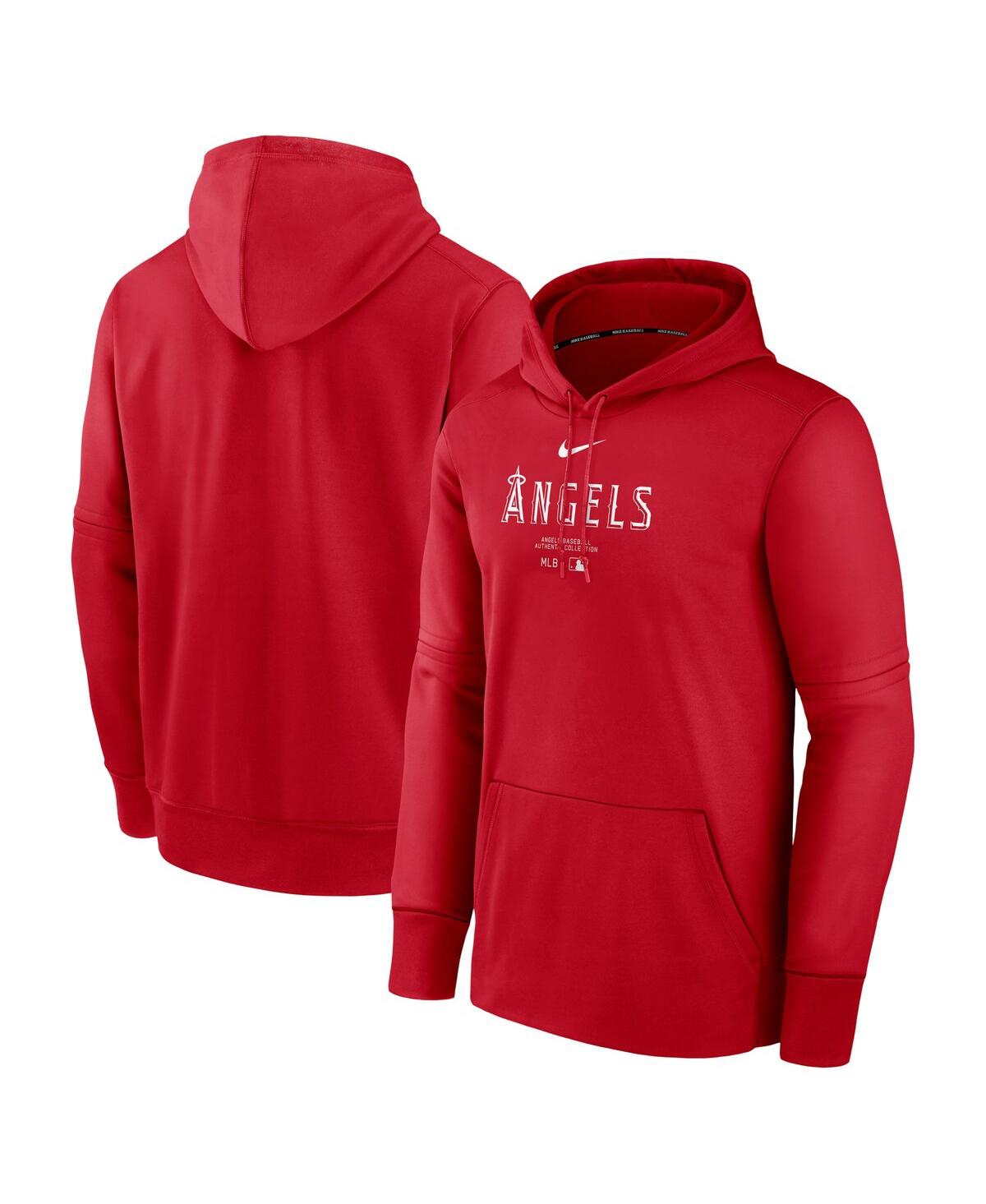 Shop Nike Men's  Red Los Angeles Angels Authentic Collection Practice Performance Pullover Hoodie