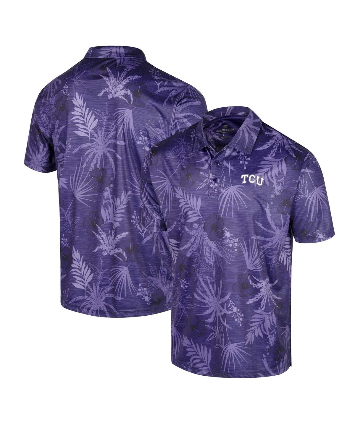 Shop Colosseum Men's  Purple Tcu Horned Frogs Palms Team Polo Shirt