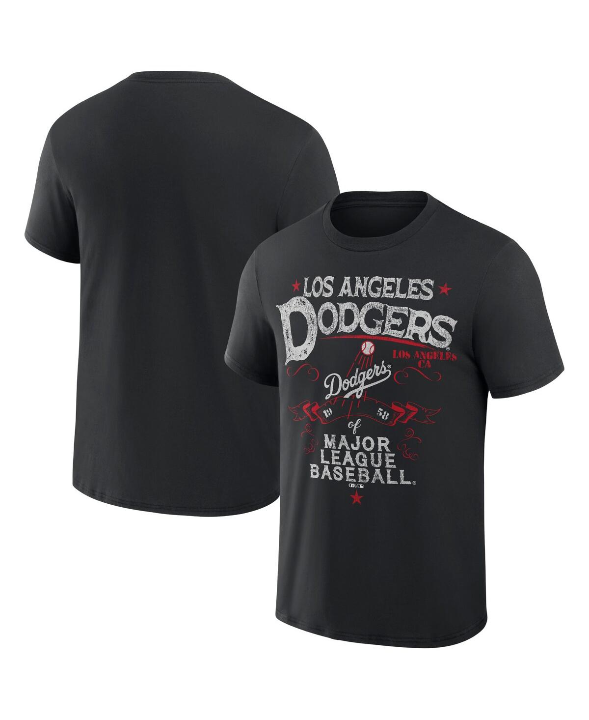 Shop Fanatics Men's Darius Rucker Collection By  Black Distressed Los Angeles Dodgers Beach Splatter T-shi