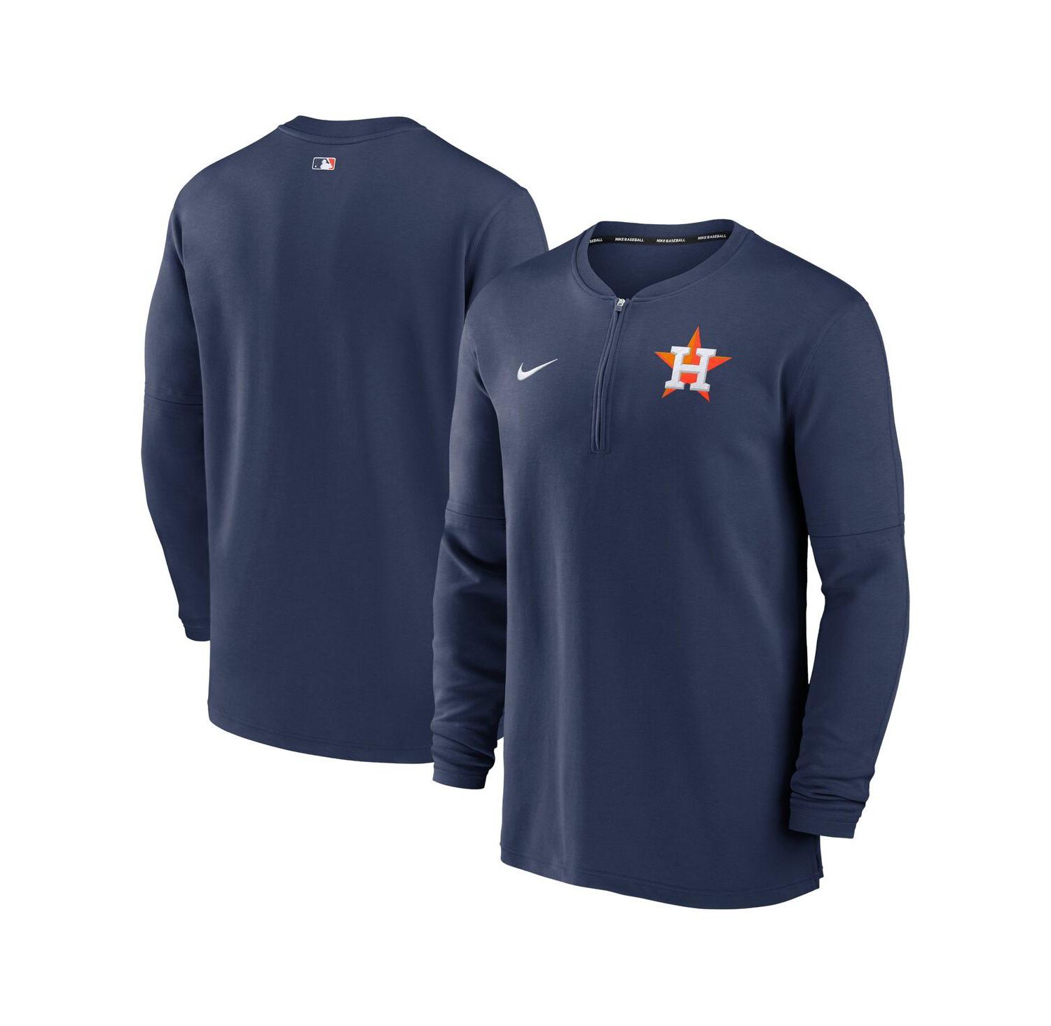 Men's Navy Houston Astros Authentic Collection Game Time Performance Quarter-Zip Top