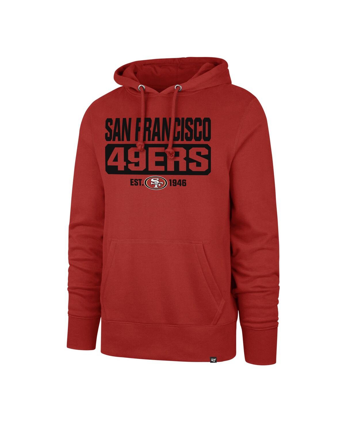 Shop 47 Brand Men's ' Scarlet San Francisco 49ers Box Out Headline Pullover Hoodie