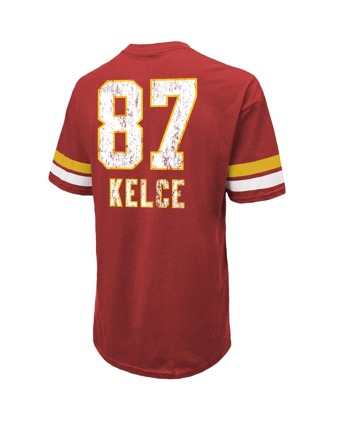 Shop Majestic Men's  Threads Travis Kelce Red Distressed Kansas City Chiefs Super Bowl Lviii Name And Numb