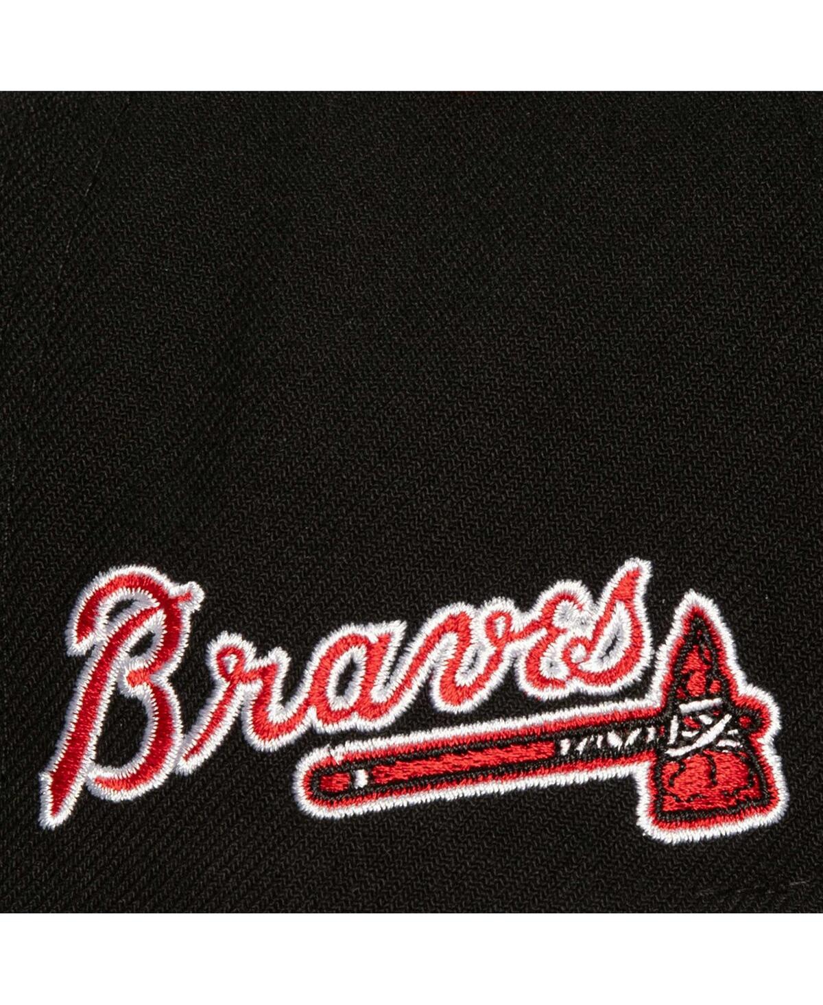 Mitchell & Ness Men's  Black Atlanta Braves Bred Pro Adjustable Hat In Black