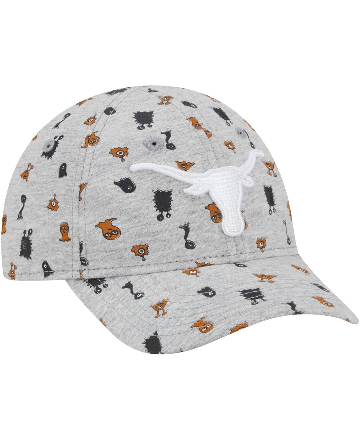 Shop New Era Toddler Boys And Girls  Heather Gray Texas Longhorns Allover Print Critter 9forty Flex Hat