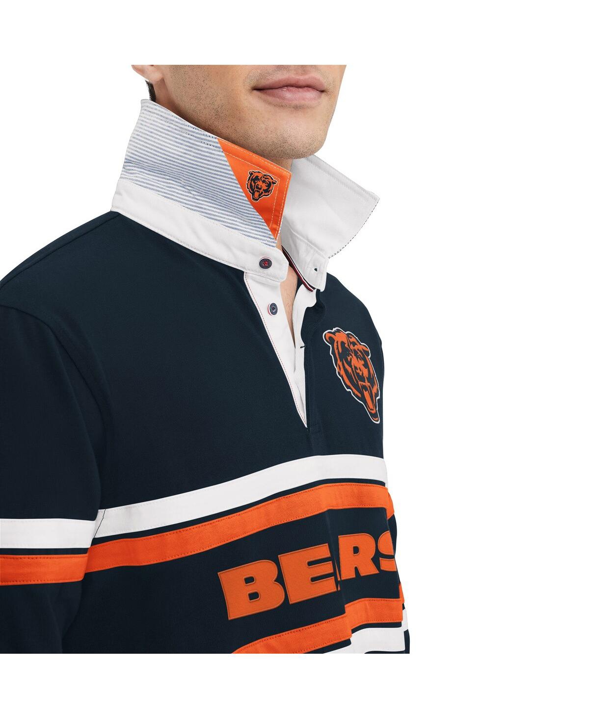 Shop Tommy Hilfiger Men's  Navy Chicago Bears Cory Varsity Rugby Long Sleeve T-shirt