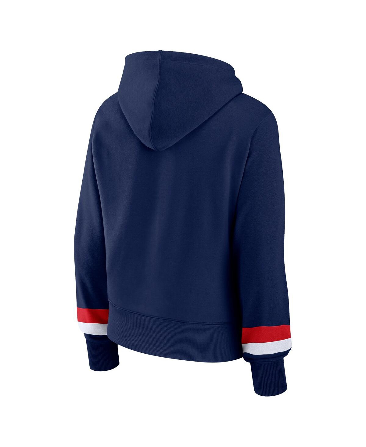 Shop Fanatics Women's  Navy New England Patriots Over Under Pullover Hoodie