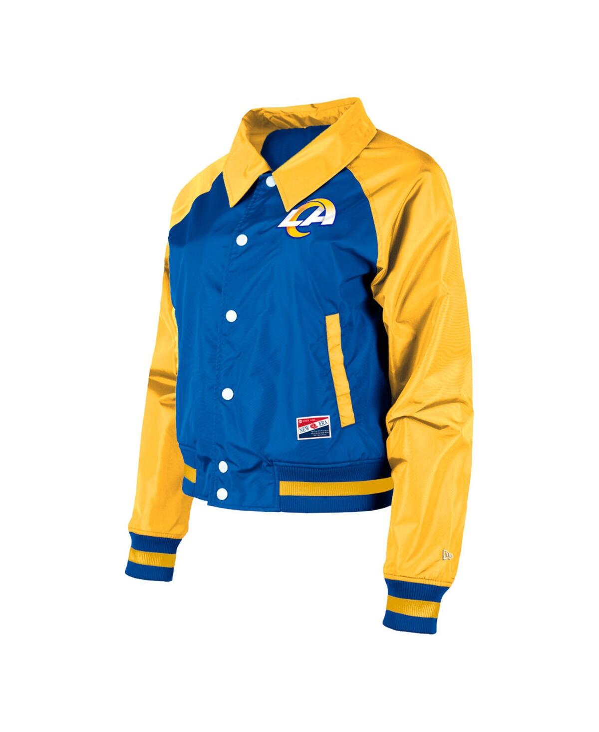 NEW ERA WOMEN'S NEW ERA ROYAL LOS ANGELES RAMS COACHES RAGLAN FULL-SNAP JACKET 