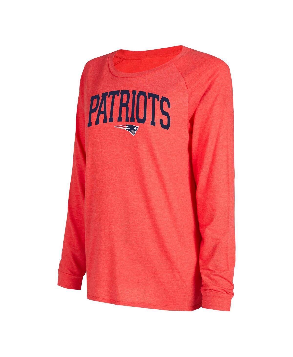 Shop Concepts Sport Women's  Navy, Red New England Patriots Raglan Long Sleeve T-shirt And Shorts Lounge S In Navy,red
