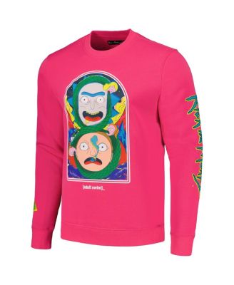 Men's Pink Rick And Morty Pullover Sweatshirt