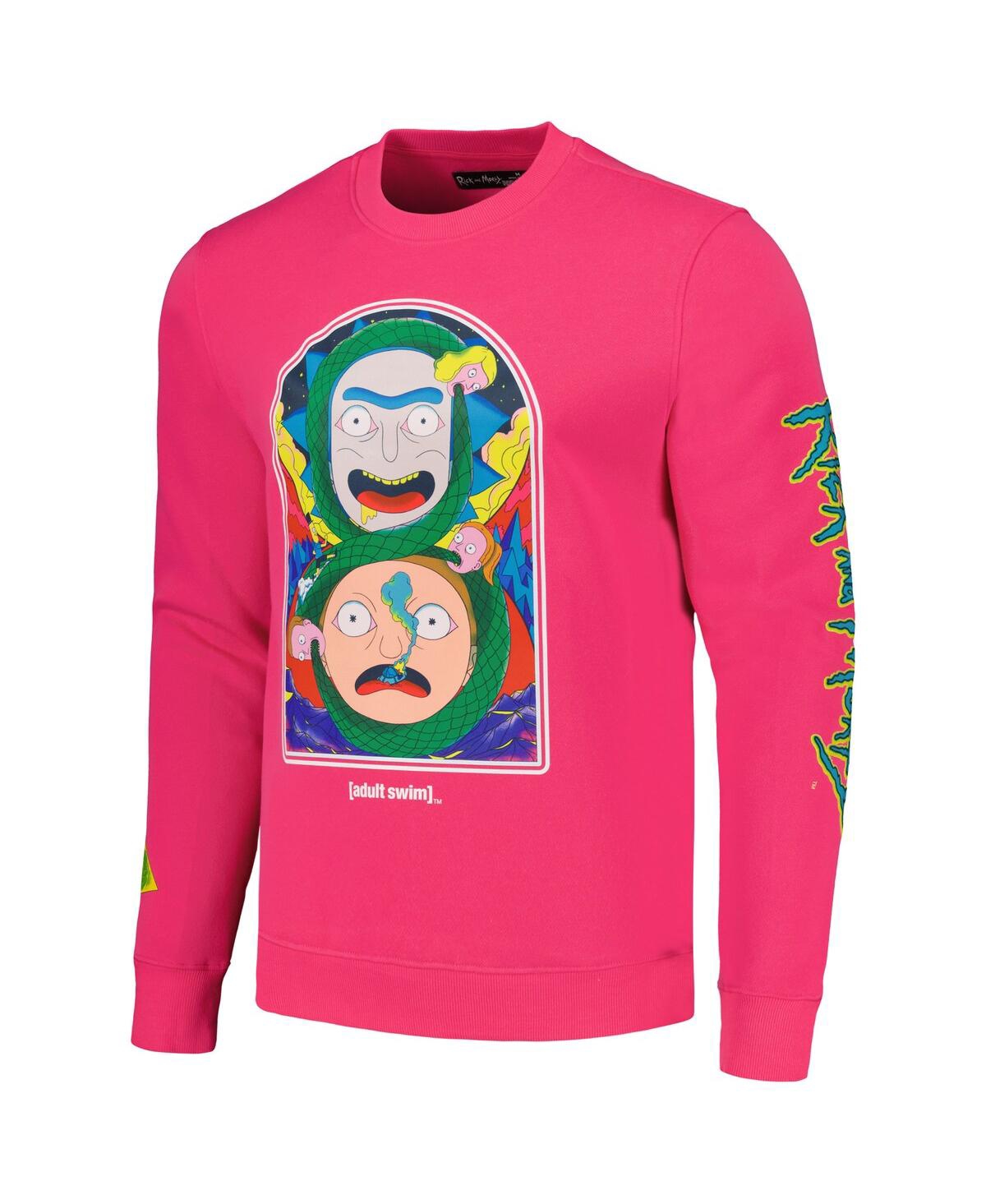 Shop Freeze Max Men's  Pink Rick And Morty Pullover Sweatshirt