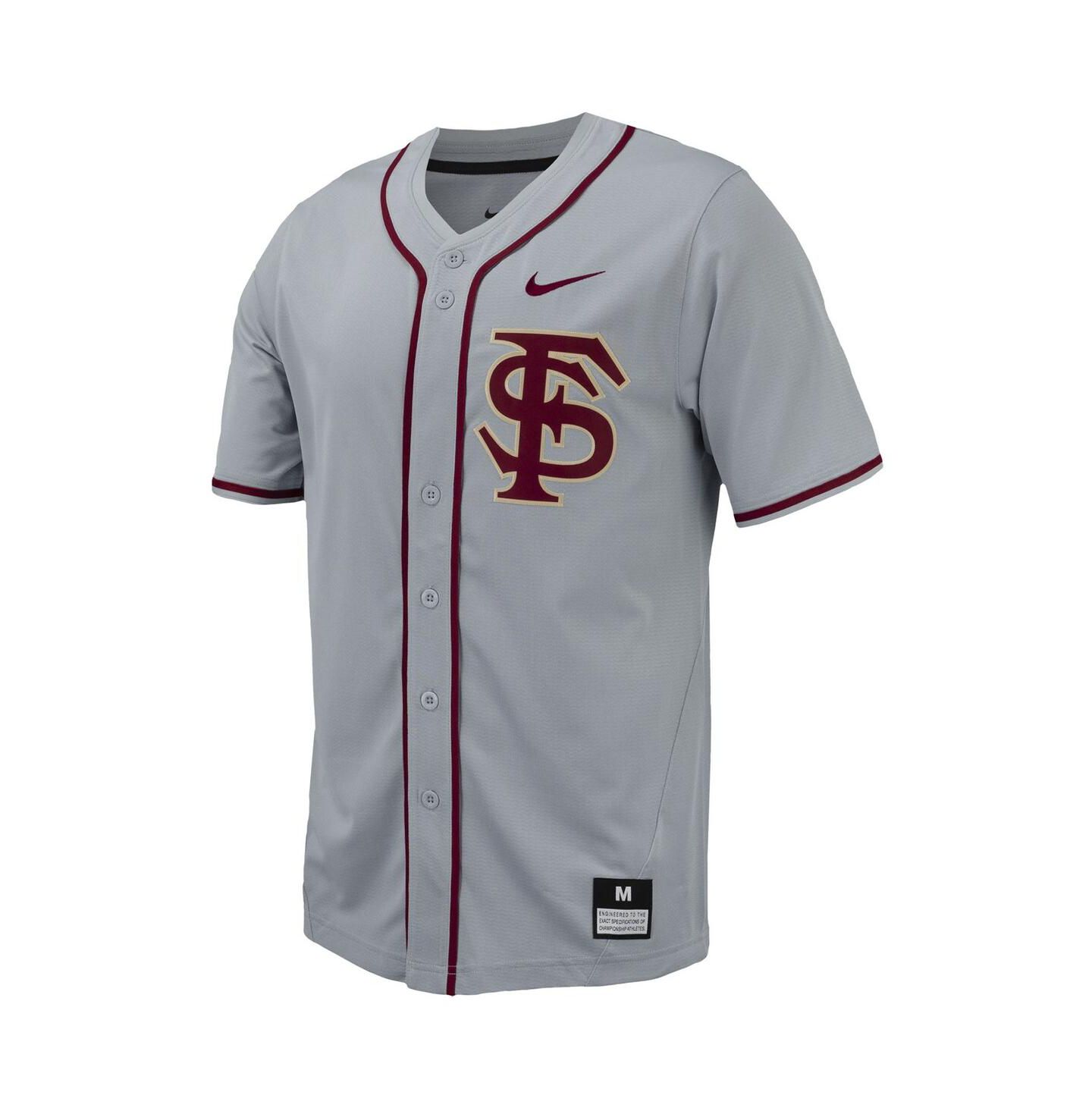 Мужской топ Nike Florida State Seminoles Replica Full-Button Baseball Jersey, цвет: Гранатовый — фото 5