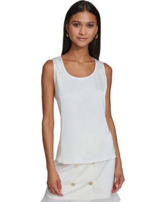KARL LAGERFELD PARIS - Women's Jacquard Scoop-Neck Tank Top