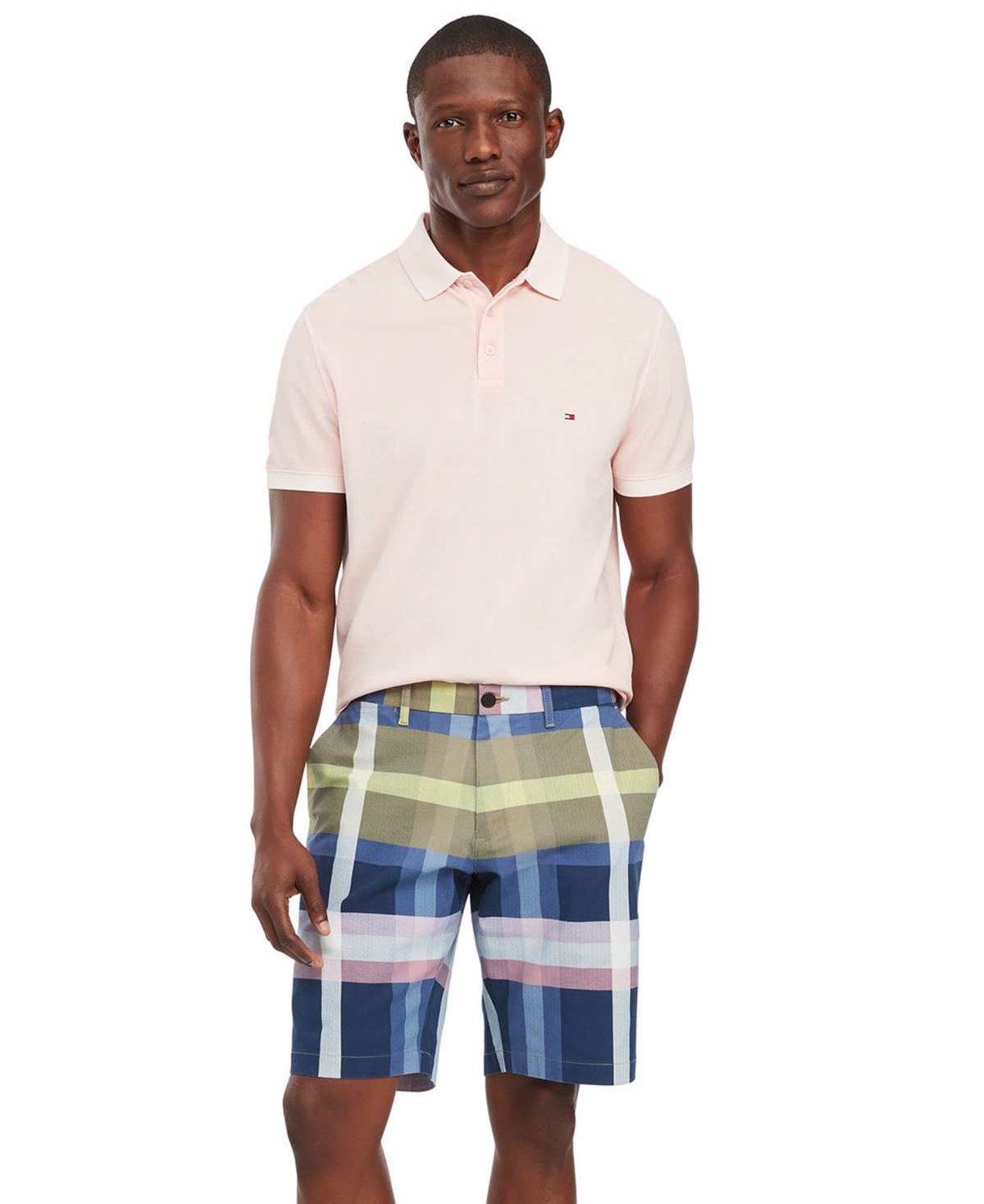 Tommy Hilfiger Men's Twill Plaid Shorts In Blue Check