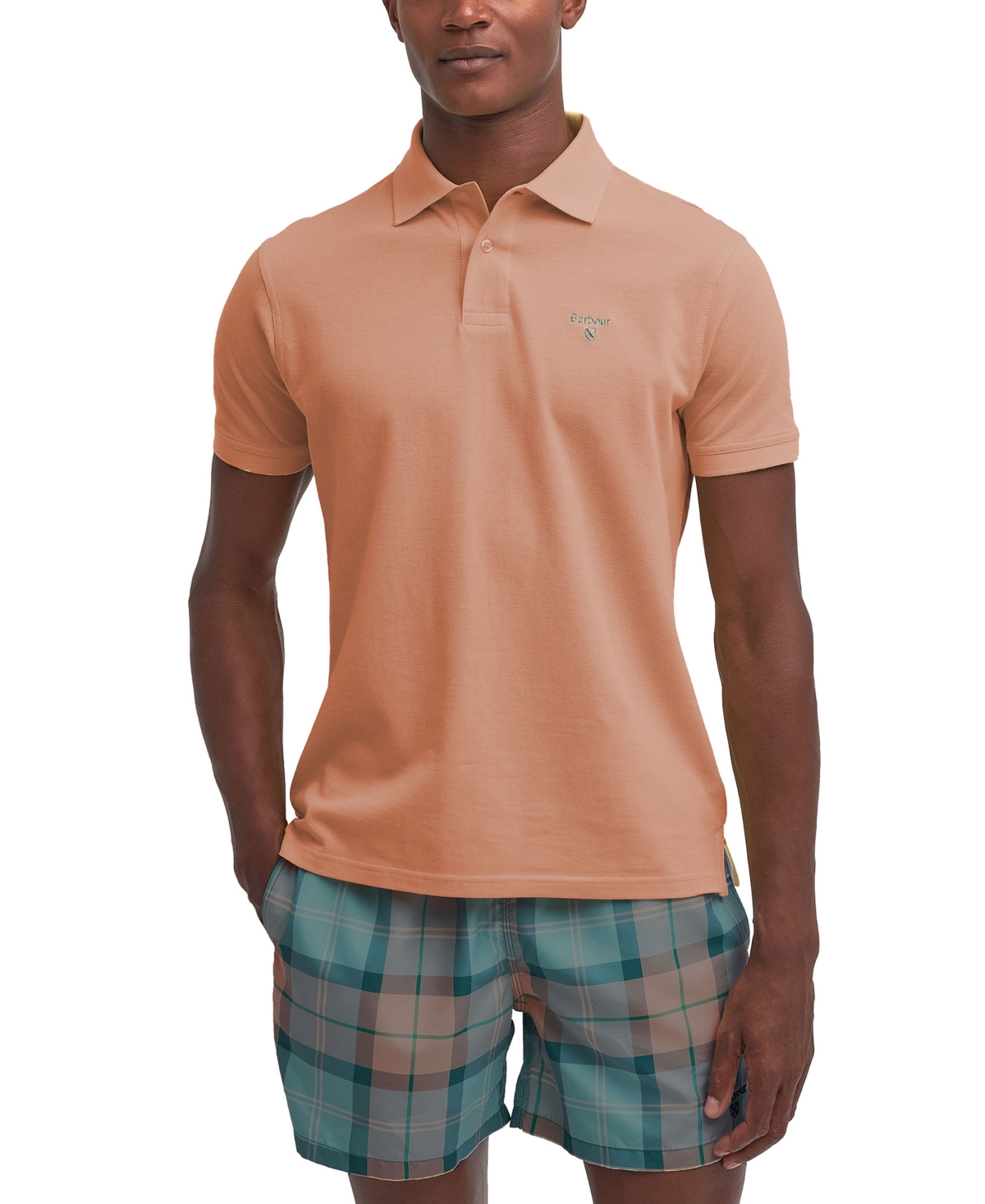 Shop Barbour Men's Lightweight Sports Polo In Coral Sands