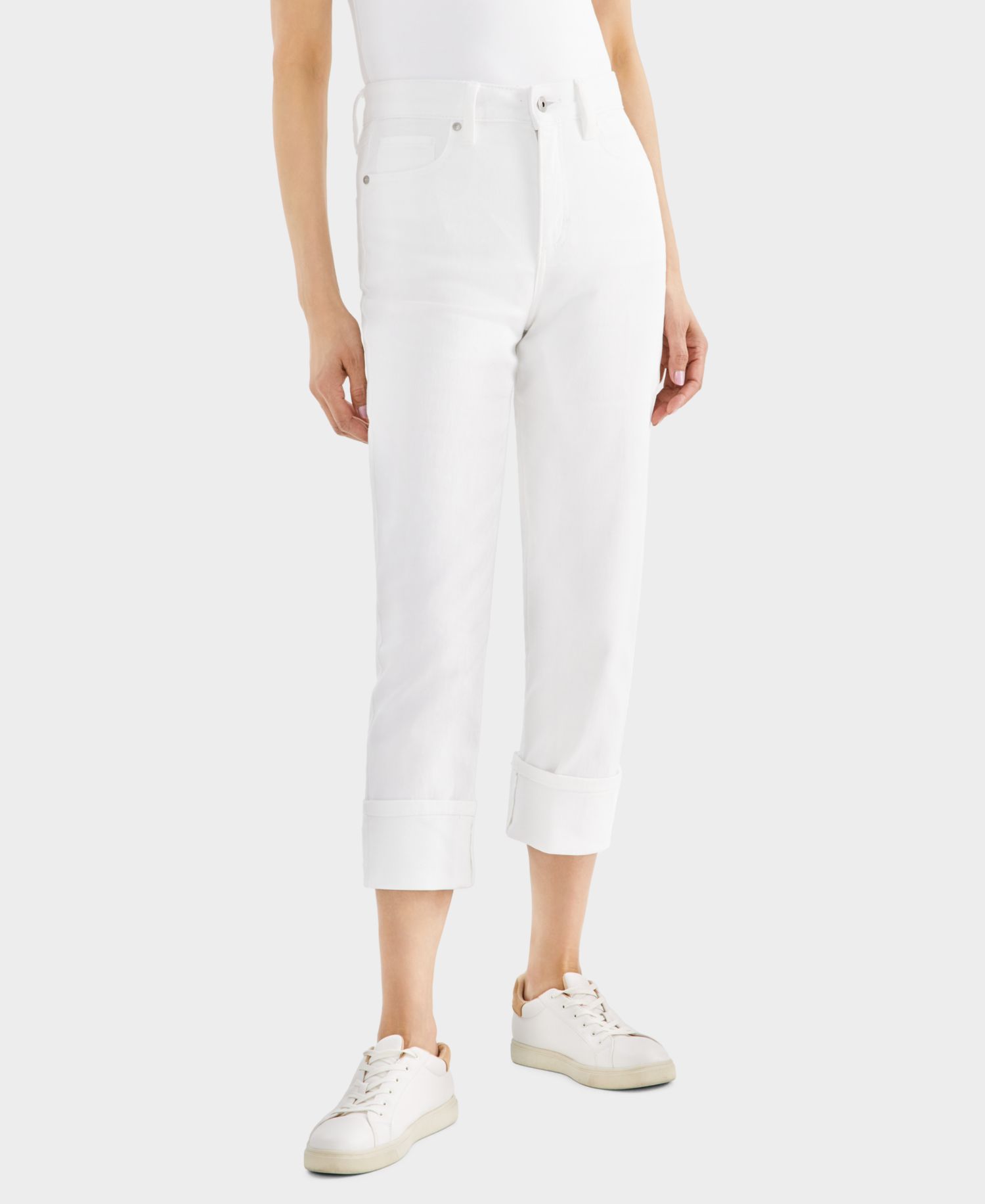 Women's High-Rise Cuffed Capri Jeans