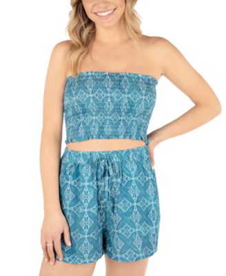 Hurley - Juniors' Tribal Geo Smocked Tube Top