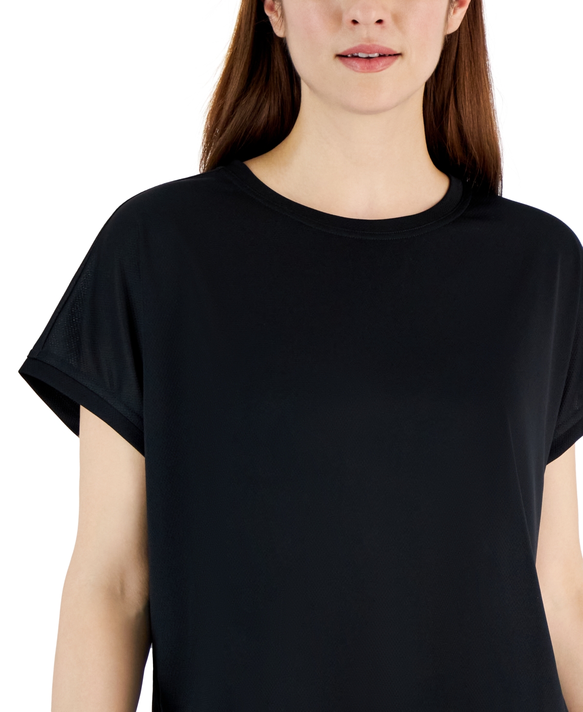 Shop Id Ideology Women's Birdseye-mesh Dolman-sleeve Top, Created For Macy's In Skysail Blue