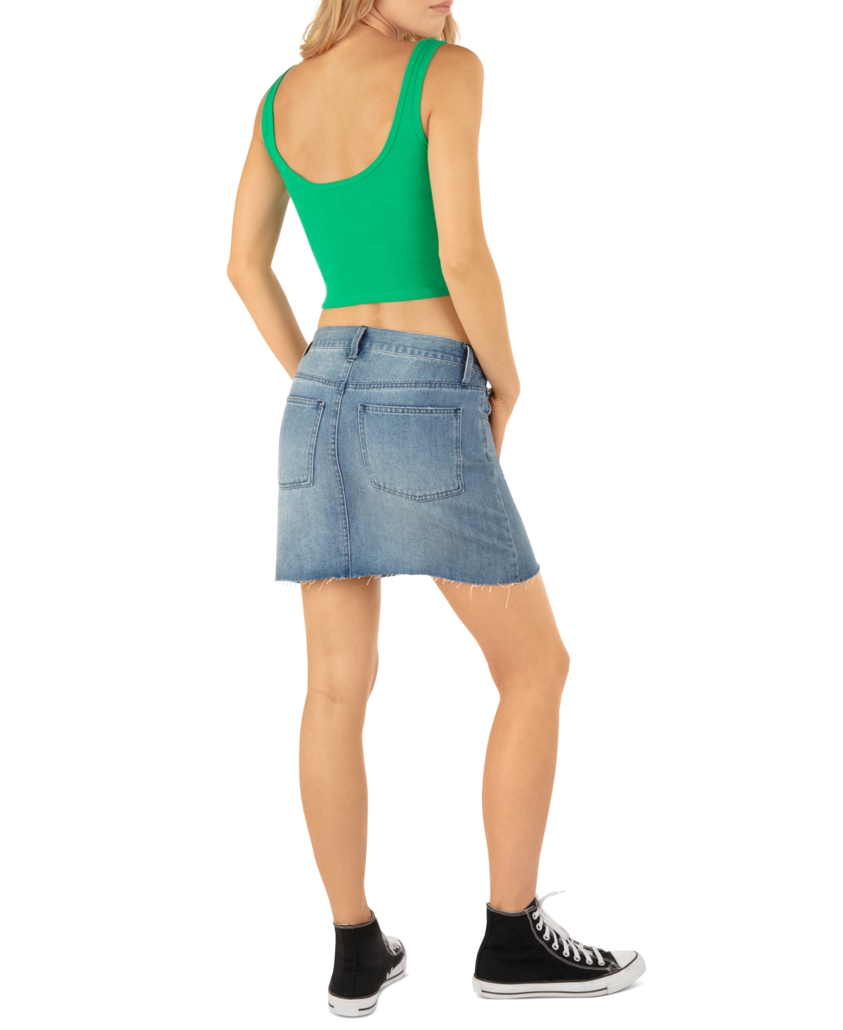 Hurley Juniors' Mika Raw-HemMini Skirt - Denim