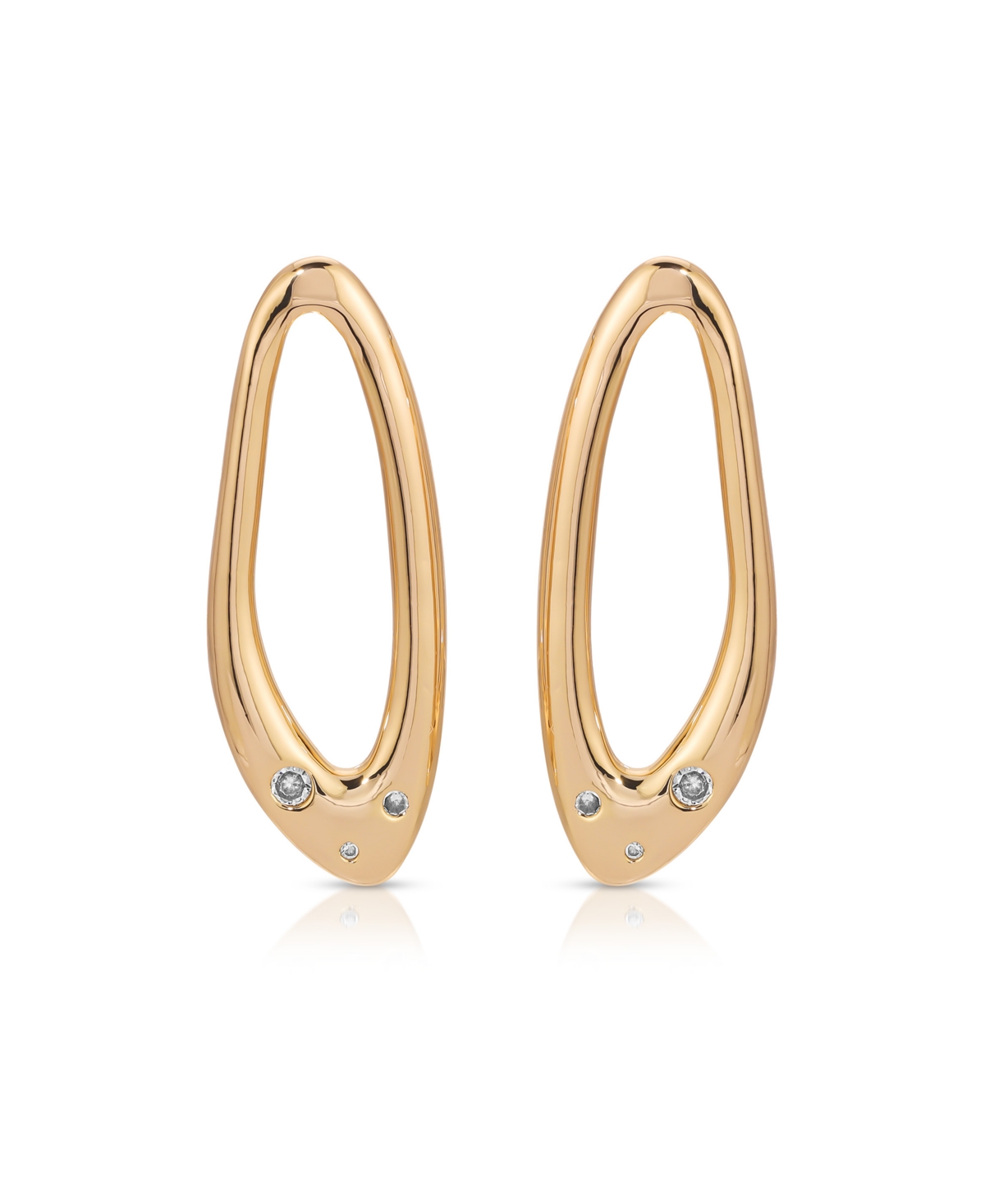 Ettika Molten 18k Gold Plated Crystal Dotted Oval Earrings In Gold