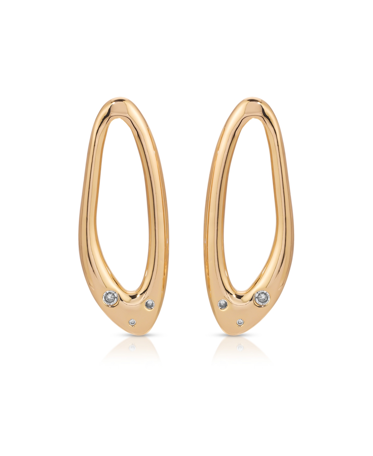 Shop Ettika Molten 18k Gold Plated Crystal Dotted Oval Earrings