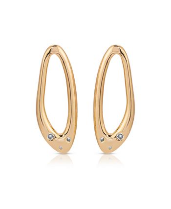 ETTIKA Molten 18k Gold Plated Crystal Dotted Oval Earrings - Macy's