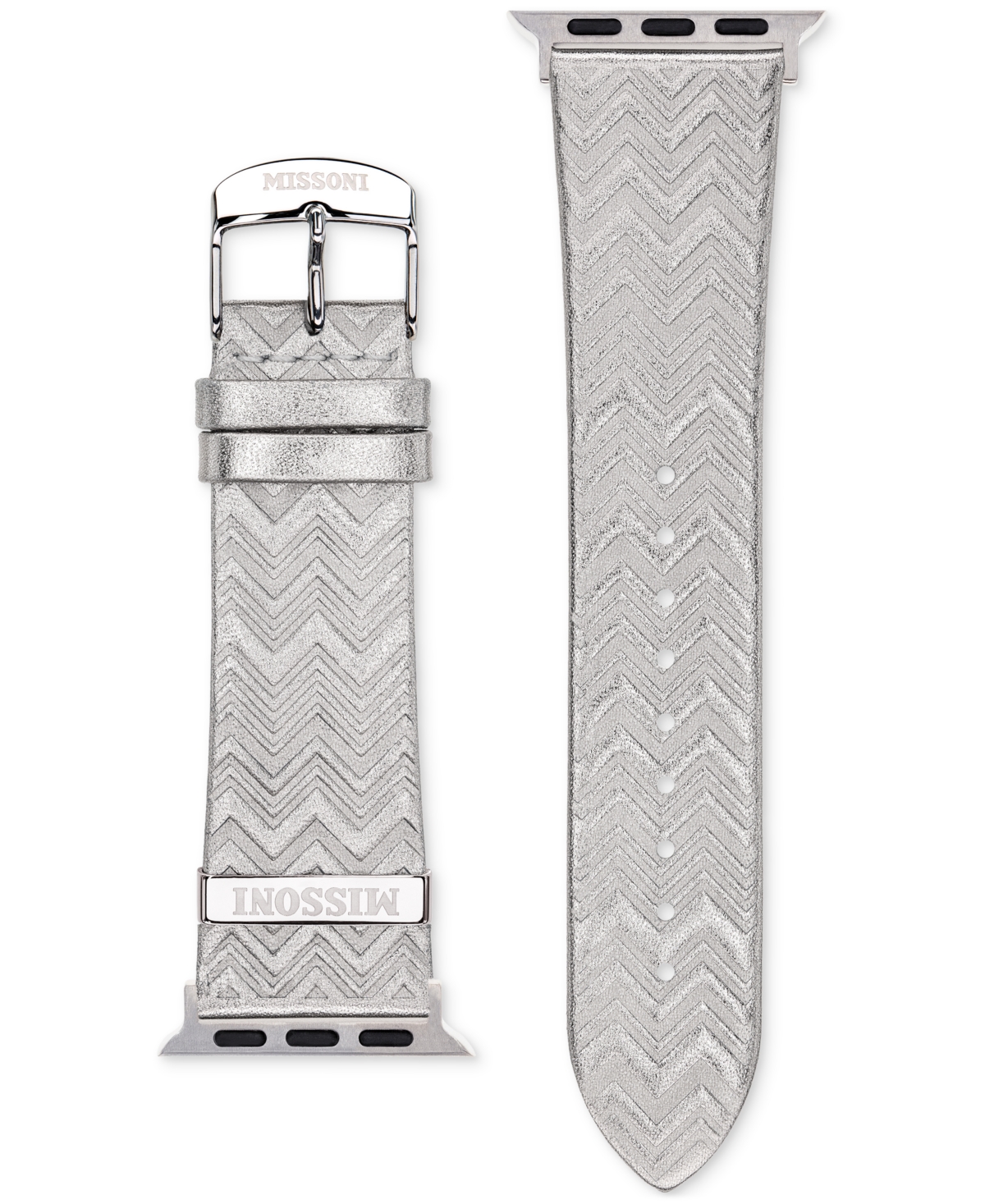 Missoni Silver Zigzag Leather Strap For Apple Watch 38/40/41mm