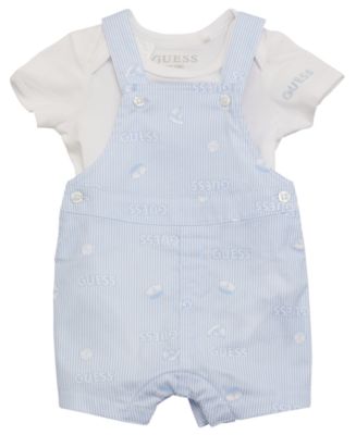 Guess Baby Striped Bodysuit Gift Set in Beige
